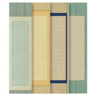 墨上花蜡染砑光四尺对开方格作品纸20格28格40格56格毛笔专用加厚半生熟格子纸国展投展比赛纸微喷书法作品纸