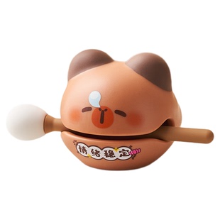 创意可爱卡通木鱼小摆件办公室桌面装饰品解压治愈系情绪稳定神器