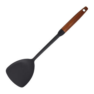 铸铁锅铲木柄把炒铲汤勺漏勺三件套家用厨房一套厨具长柄炒勺铲子