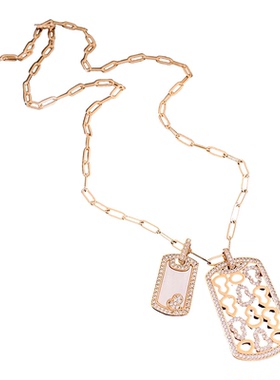 贝母锆石方形葫芦吊坠项链轻奢小众锁骨链个性冷淡风饰品女感