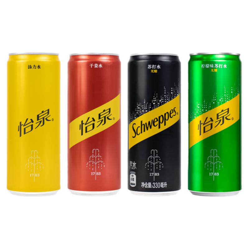 怡泉汤力苏打水330ml*6罐装碳酸饮汽水料汤力苏打水可口可乐出品