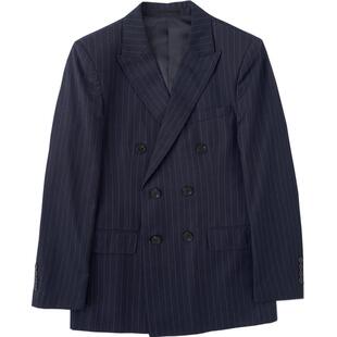 KIESSU Navy Suit定制王牌特工KingsMan同款双排扣条纹正装男西服