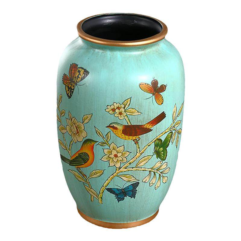 美式复古陶瓷花瓶摆件家用客厅插花摆设家居装饰欧式工艺品花器