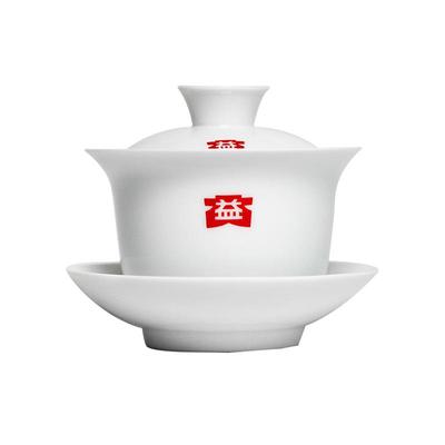 大益茶具德化白瓷盖碗三才150ml