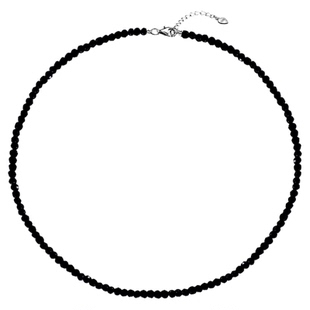 不掉色S925纯银春色寄情人周雨彤庄洁同款项链女黑色尖晶石锁骨链