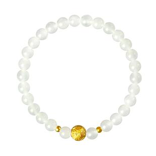 宫里上新和田玉手串女黄金999足金转运珠玉石手链生日礼物送妈妈