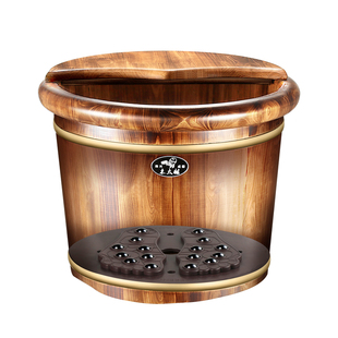 实木泡脚桶家用养生按摩洗脚桶加厚保温洗脚盆泡脚盆足浴专用木桶