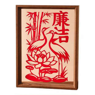 廉洁剪纸艺术作品非遗手工diy半成品爱国红色文化刻纸画底稿图案