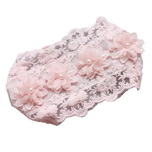 新生婴儿护囟门帽发带蕾丝花朵女宝宝发饰韩国头饰公主头花防受凉