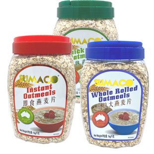 马来西亚进口 素玛哥即食纯燕麦片1000g早餐代餐冲饮免煮懒人快熟