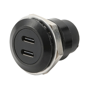 螺纹式m24圆型c形模块双typec充电插座可固定面板机箱前置USB母座