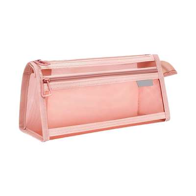 学生双层立体透明网纱笔袋大容量