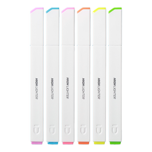 晨光文具 荧光笔 方杆软头晴朗海盐淡色系记号笔荧光标记笔多色软头彩色笔学生用做笔记专用大容量护眼划重点