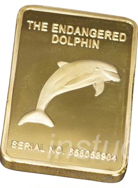 澳大利亚海豚镀金块纪念章创意礼物摆件可爱动物旅游礼品纪念摆件