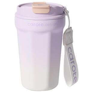 卡罗特保温杯陶瓷覆层内胆咖啡杯女生便携随行不锈钢水杯保冷杯子