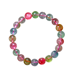 瓦萨比巴西彩虹碧玺手链女水晶糖果单圈手串闺蜜时尚首饰送礼物