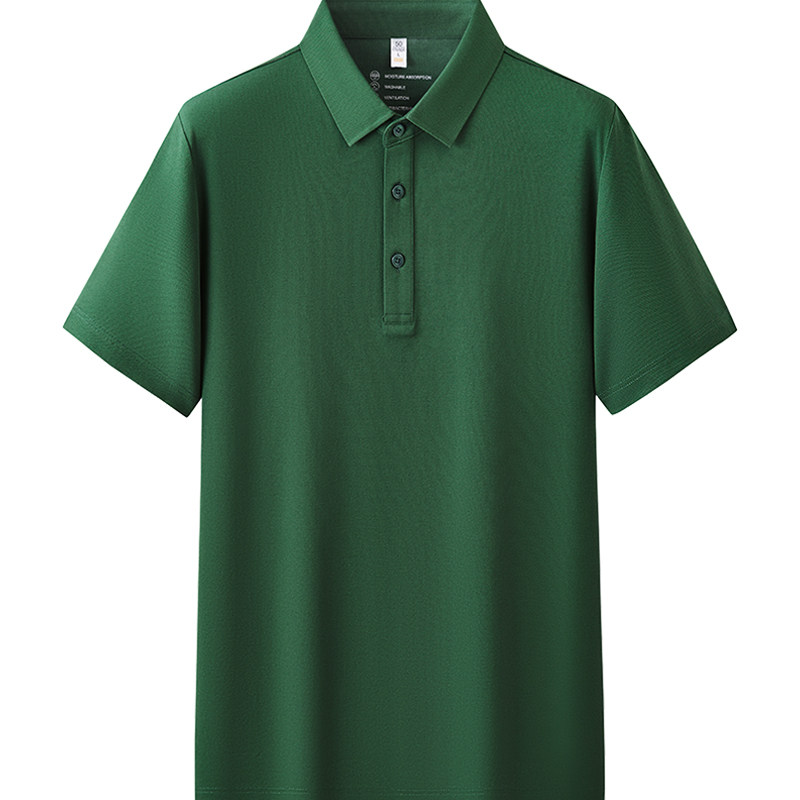 【索罗纳】新疆棉工作服短袖t恤定制印logo 高端翻领polo衫刺绣字