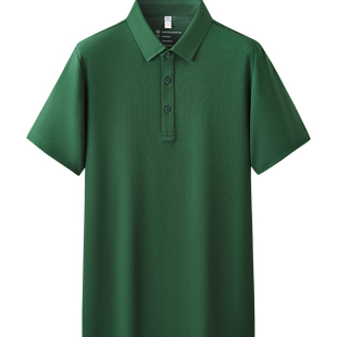 索罗纳新疆棉工作服短袖t恤定制印logo高端polo衫刺绣绿色文化衫