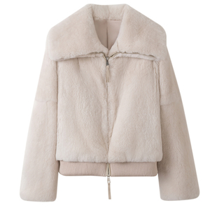 ［限量特价］GHJOD 安娜 冬季立翻领三穿雷克斯獭兔毛皮草外套厚