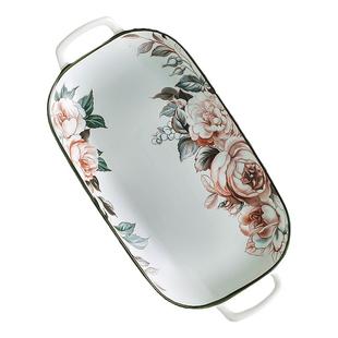 新款千顺创意鱼盘子家用大号长方形餐盘蒸鱼盘子北欧烤鱼盘可微波