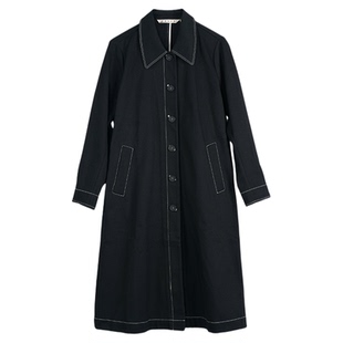 ZOLLE极简立体剪裁纯棉质感廓形风衣外套女25秋冬新品