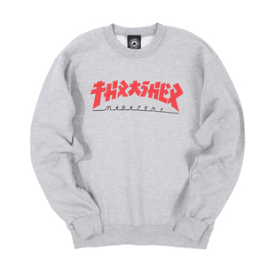 THRASHER 印花圆领卫衣 GODZILLA LOGO 经典款 滑板男款连帽衫