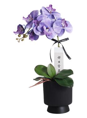 逼真蝴蝶兰仿真花艺套装假花摆件