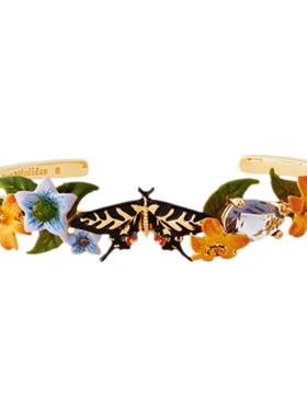 Les Nereides茄梦茉语系列 蝴蝶、茉莉花与星钻 手镯