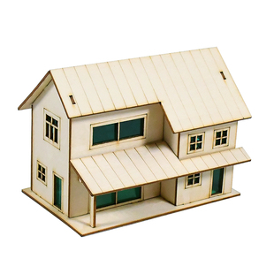 沙盘建筑房屋模型楼微缩场景木质工艺摆件激光切割拼装成品小房子