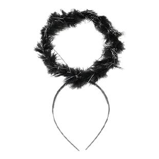 万圣节头饰光环发箍cos天使恶魔翅膀装扮白色羽毛小精灵拍照道具