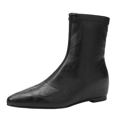 达芙妮法式内增高短靴切尔西靴子