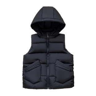 儿童羽绒棉马甲带帽立领背心男童女童秋冬坎肩童装新款小学生马夹