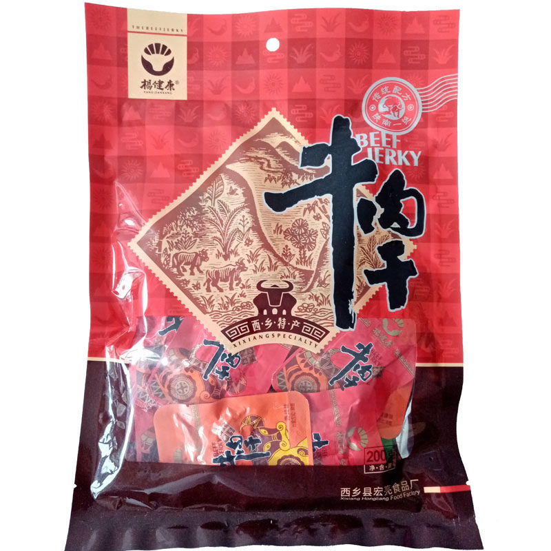 杨健康牛肉干 陕西汉中西乡特产休闲零食真空小包装200g
