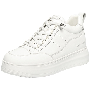 森达厚底增高加绒小白鞋25新款高帮运动鞋女商场同款加厚冬XTR01