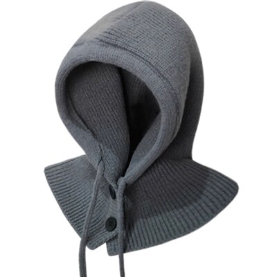 巴拉克拉法帽子女秋冬保暖针织毛线围巾一体连帽围脖冬季显脸小