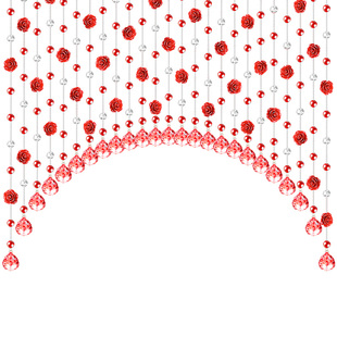 水晶珠帘客厅门帘卫生间隔断帘免打孔帘子玫瑰花婚房过道挂帘成品