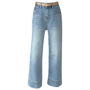 2025夏季款JEANS阿凡牛A3939宽松九分奶奶裤显瘦女牛仔直筒阔腿裤