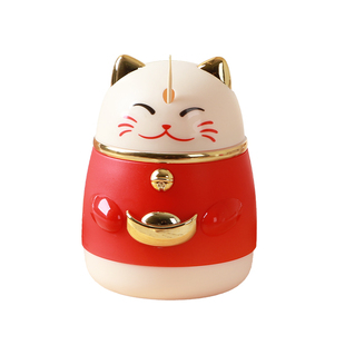 2026新款牙签筒招财猫按压式弹出牙签盒国潮创意个性牙签收纳瓶罐