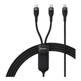 倍思数据线二合一充电线器100w快充双头typec公对公一拖二5A适用华为安卓苹果12PD笔记本车载20W多功能通用