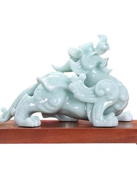 貔貅摆件玉石客厅办公室吉祥伞