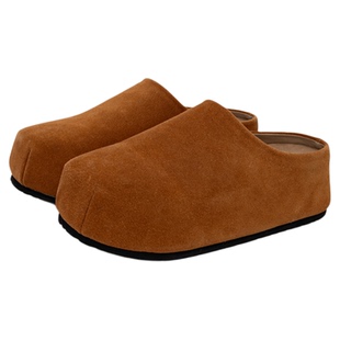 美式row厚底勃肯鞋男女微笑懒人穆勒鞋情侣增高6cm面包大头半拖鞋