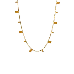 金闪闪钛钢项链女轻奢小众水滴吊坠锁骨链新款毛衣链颈链首配饰品