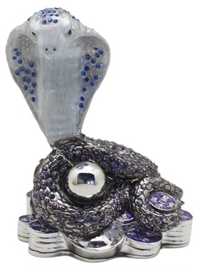 广东轻奢金属工艺品欧式眼镜蛇王装饰盒生肖蛇摆件创意家居饰品