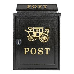 欧式别墅室外信箱壁挂墙田园信报箱户外门创意防雨水件邮筒密码锁