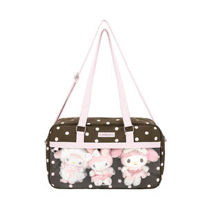 winkouv日常追星外出小痛包斜挎娃包可放娃用韩系波点大容量单肩