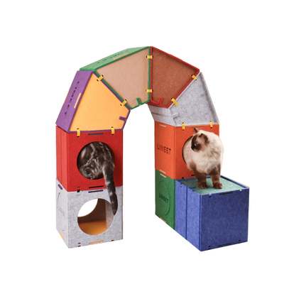 缤纷三角多功能猫隧道