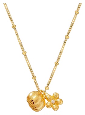 OUBIYABI欧比雅比好柿花生花朵吊坠项链锁骨链礼物好事发生女姐姐