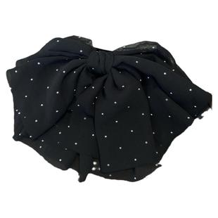 头饰头花黑色弹簧夹蝴蝶结女后脑勺2025新款短发发饰高级感马尾大