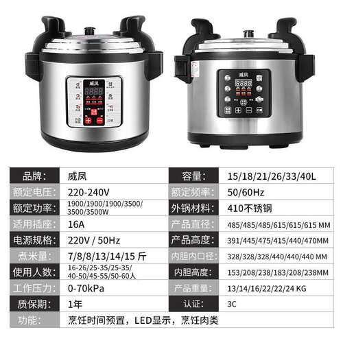源头工厂8-75L商用电压力锅可定制多功能智能高压锅电饭锅现货