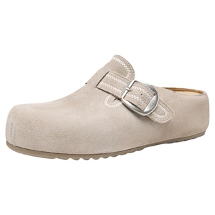 哈森复古勃肯鞋女鞋子2026春季新款爆款百搭包头半拖一脚蹬懒人鞋